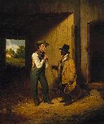 Francis William Edmonds All Talk and No Work oil painting on canvas